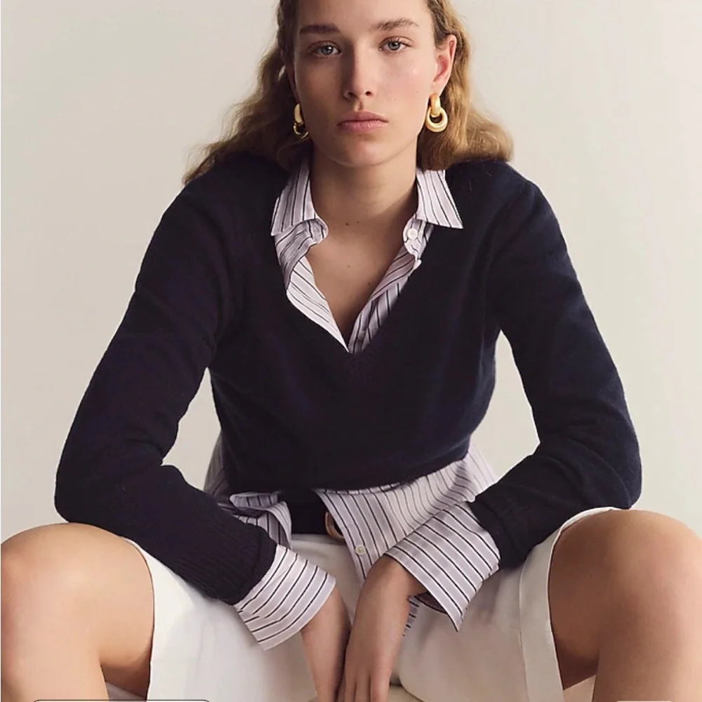 J.Crew Size 00  Garçon classic shirt in striped cotton poplin In Vintage Lilac - Picture 2 of 13